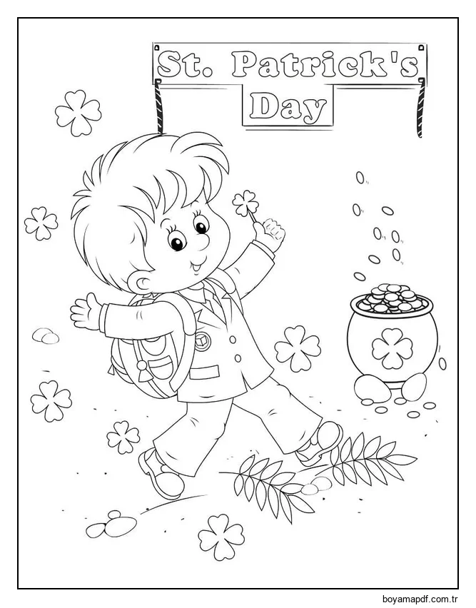 İrlanda çocuklar için ücretsiz Boyama Sayfası