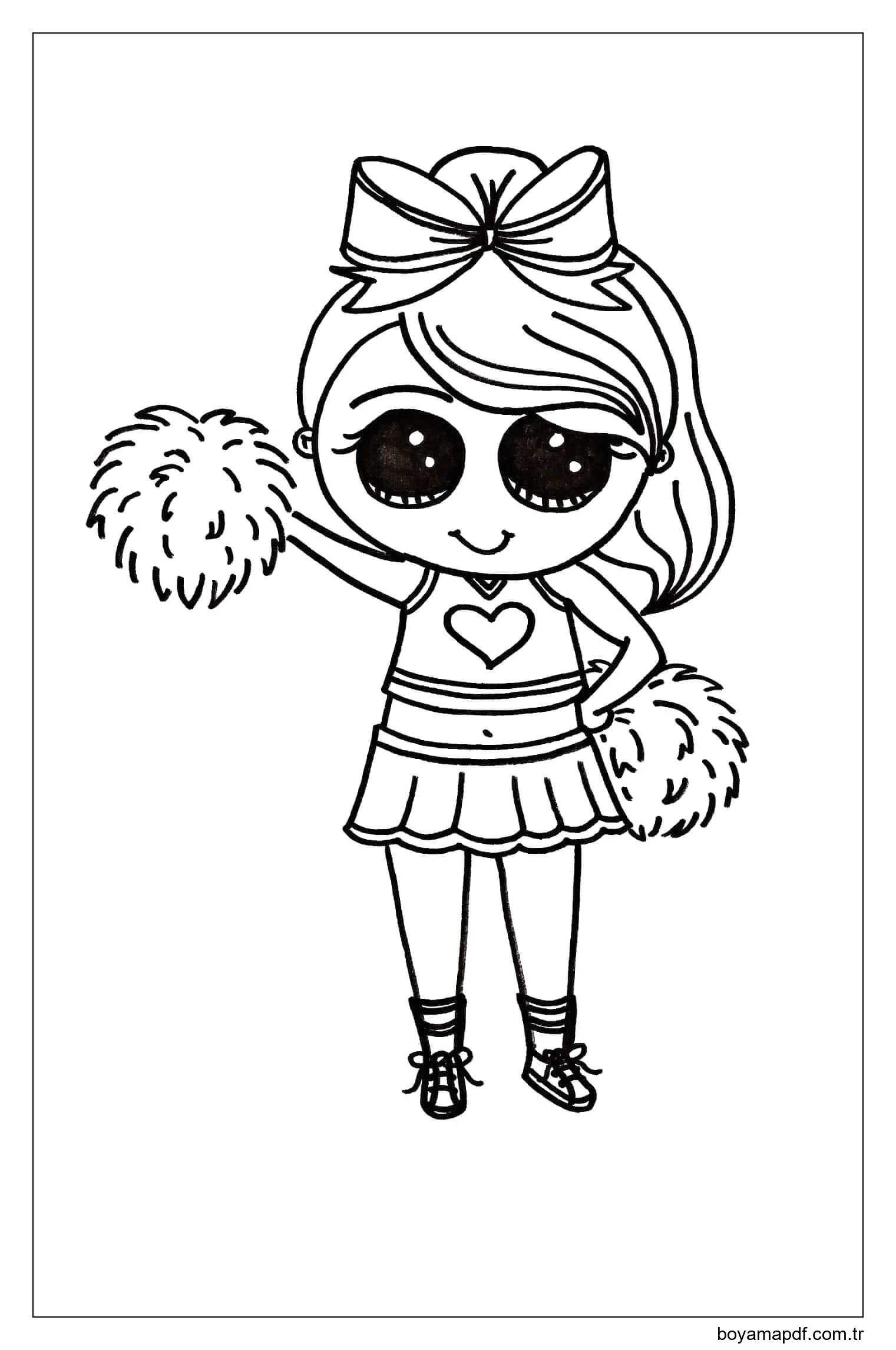 Kadın Amigo Kawaii Gülüyor Boyama Sayfası