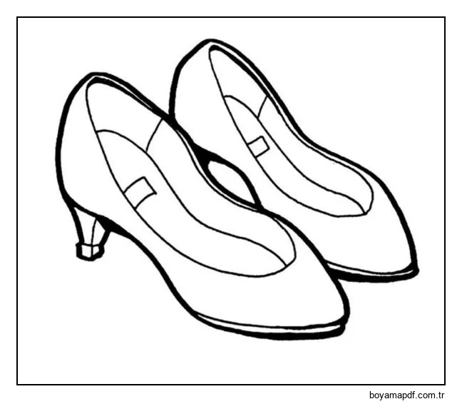 Kadın klasik ayakkabı. Boyama Sayfası