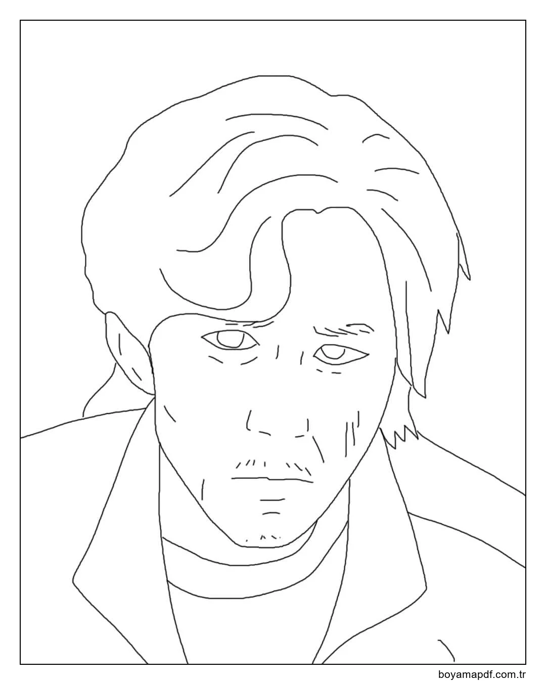 Kalamar Oyunundaki Ana Karakter Seong Gi-Hun Boyama Sayfası