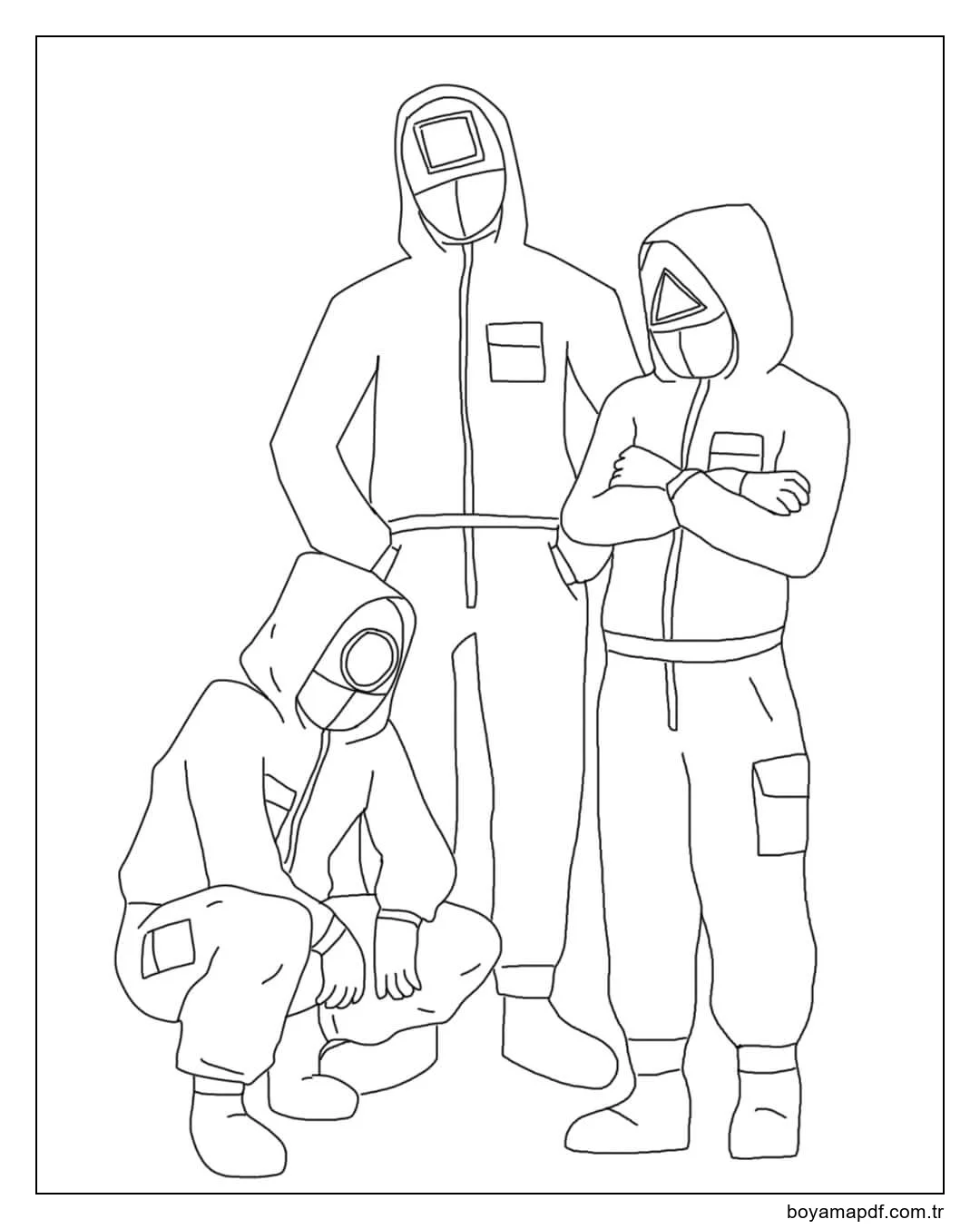 Kalamar Oyunundan Üç Kırmızı Muhafız Üniforması Boyama Sayfası