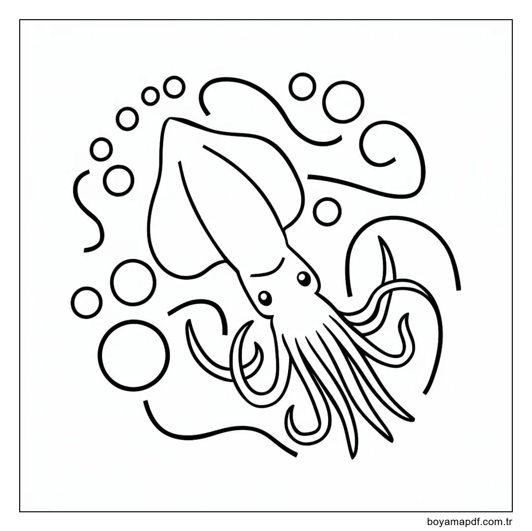 Kalamar taslağı Boyama Sayfası