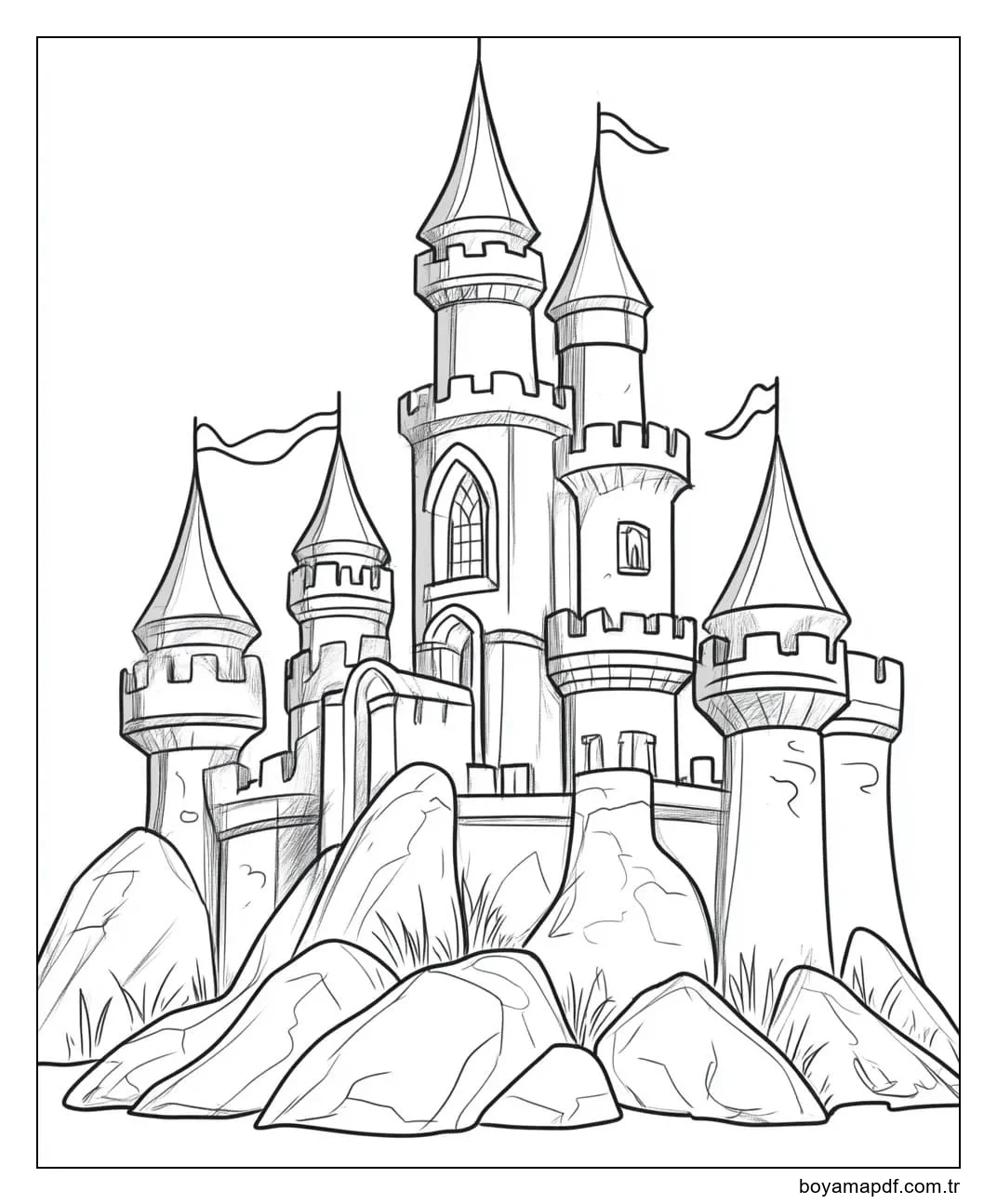 Kale çiz temel ücretsiz Boyama Sayfası