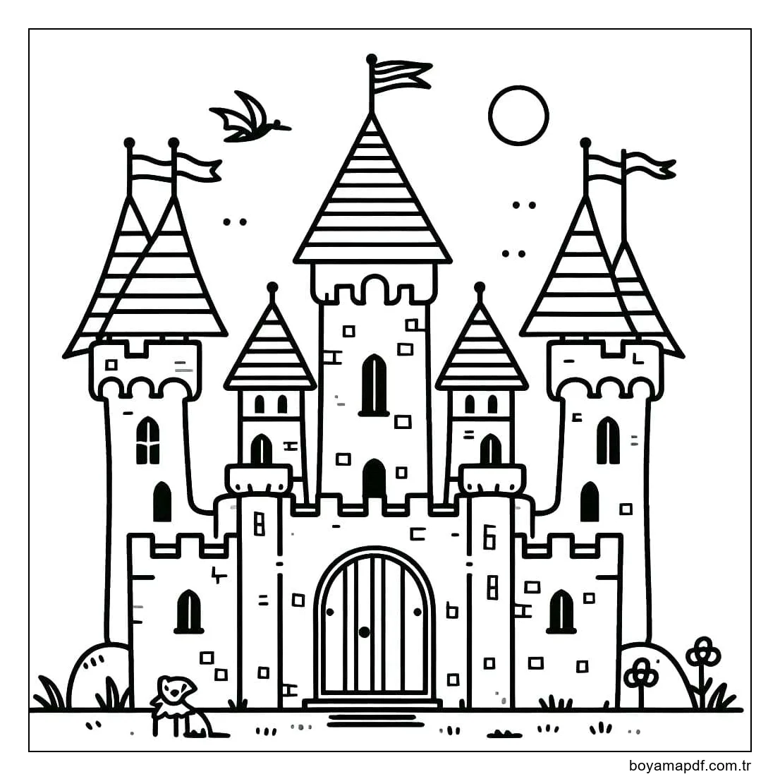 Kale Çizimi 3 Boyama Sayfası