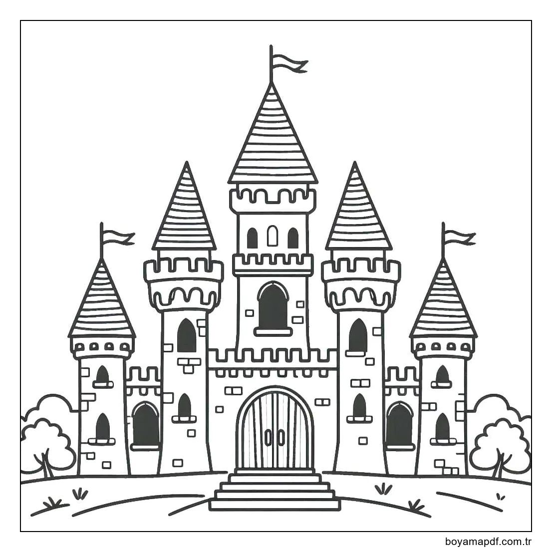 Kale Çizimi 4 Boyama Sayfası