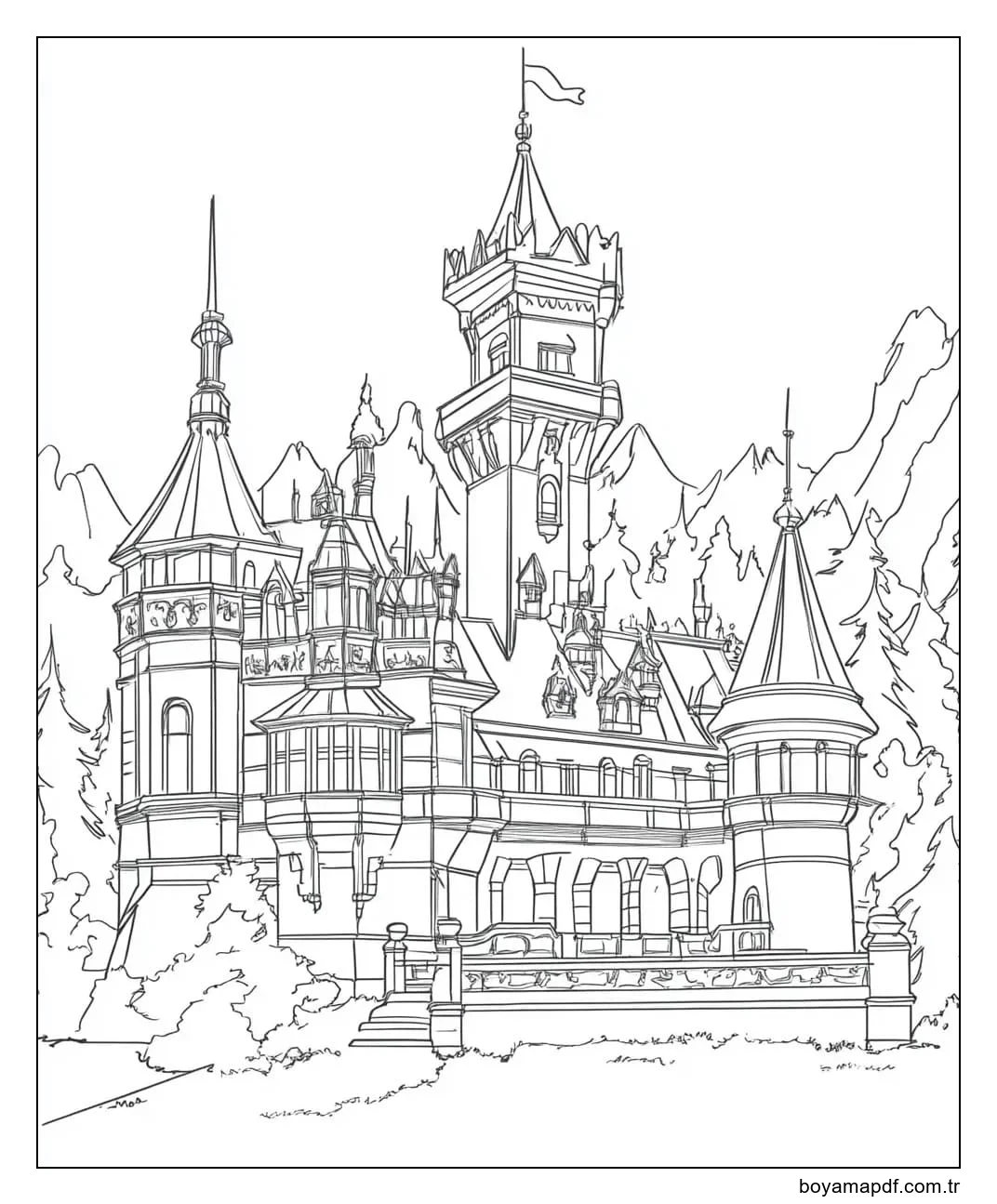 Kale çizimi çok iyi Boyama Sayfası