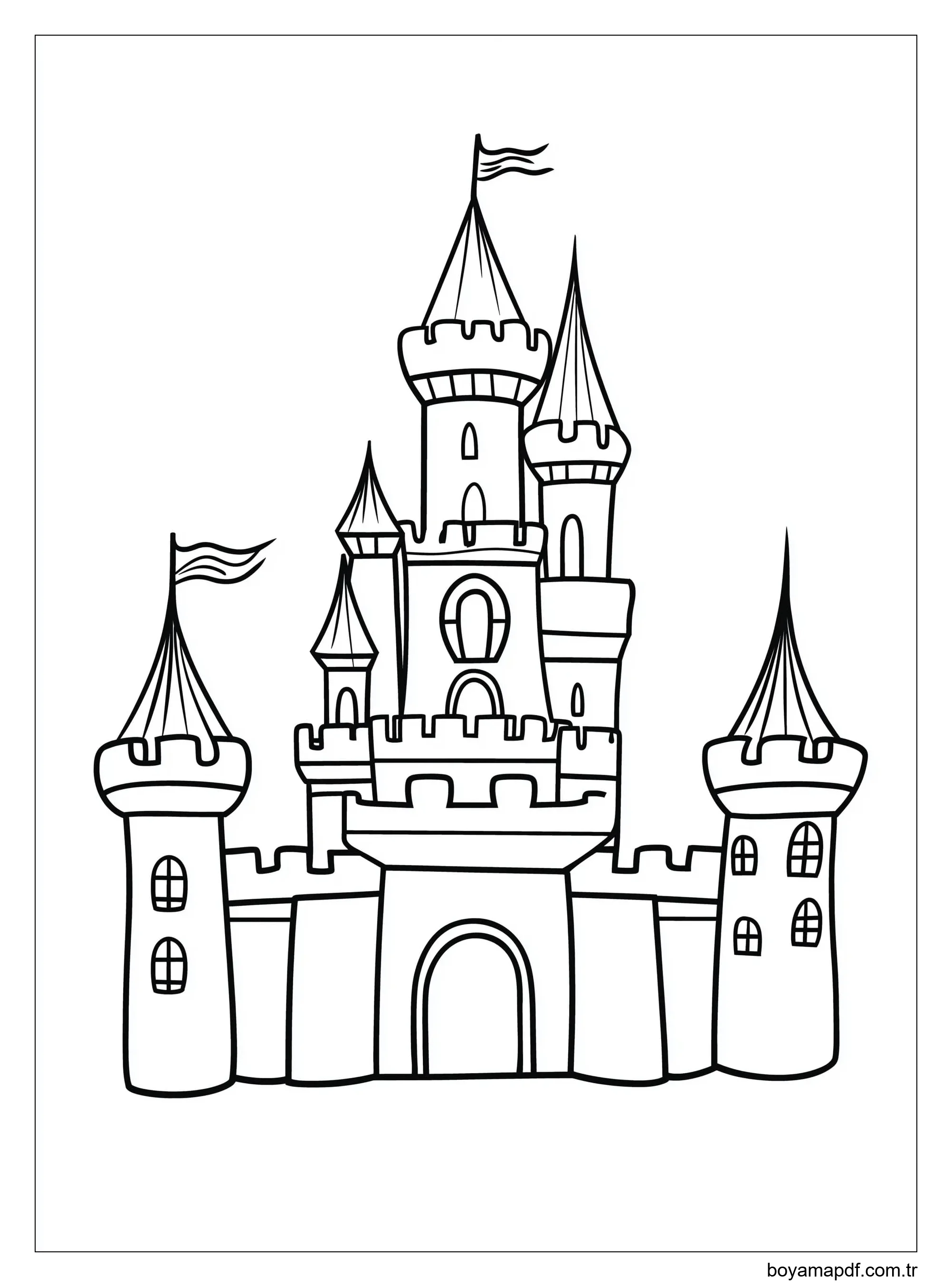 Kale ücretsiz olarak çizin Boyama Sayfası