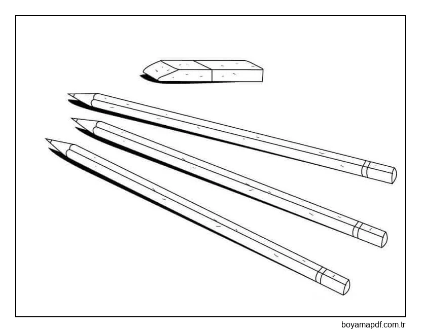 Kalem ve Silgi Boyama Sayfası