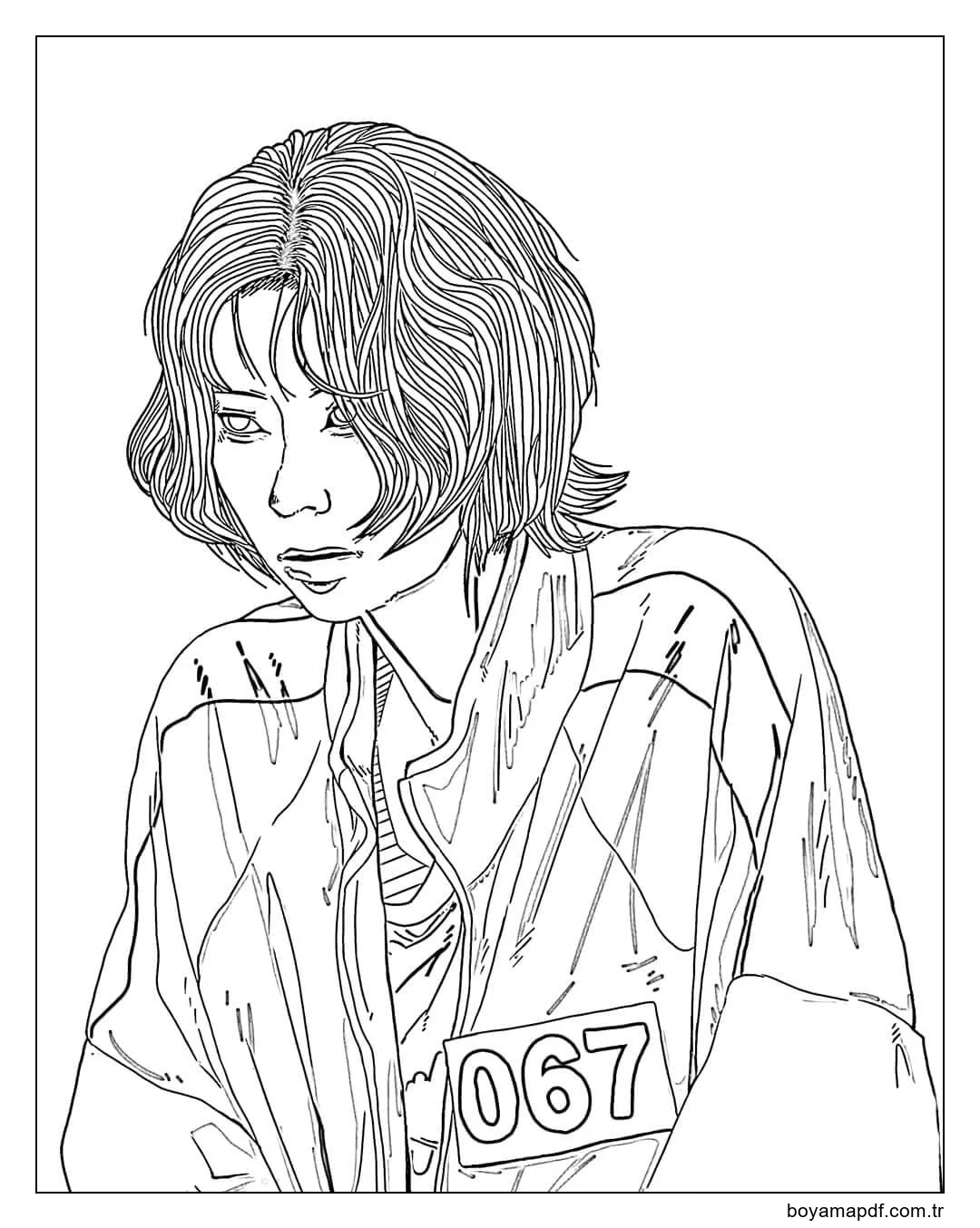 Kang Sae-Byeok Kalamar Oyun Oyuncusu Boyama Sayfası