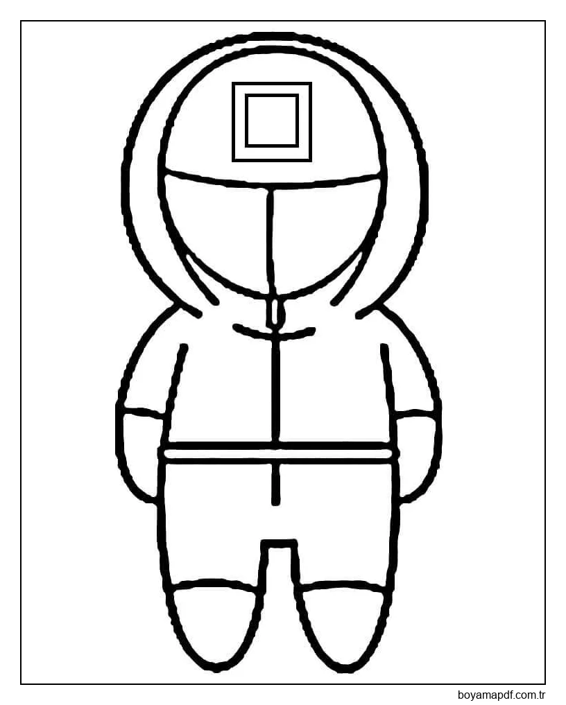 Kare Kızıl Muhafız Üniforma Chibi Boyama Sayfası