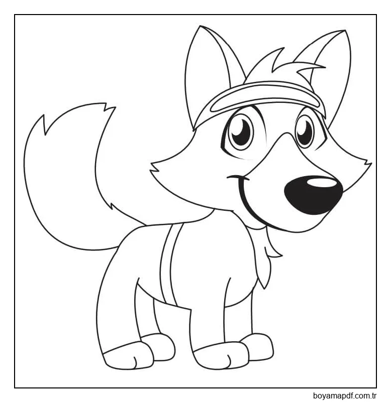 Karikatür Tilki Boyama Sayfası