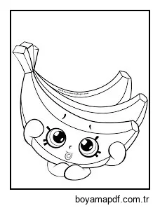 Kawaii Banana Shopkin Boyama Sayfası