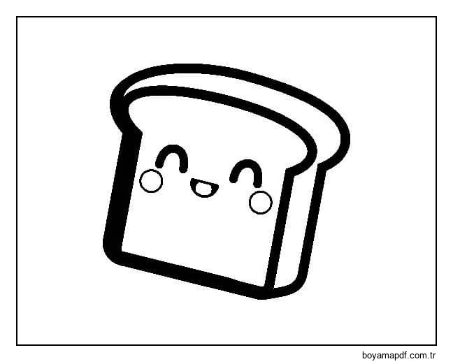 Kawaii Ekmek Boyama Sayfası