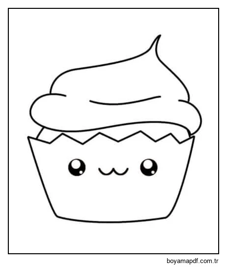 Kawaii Kek Boyama Sayfası