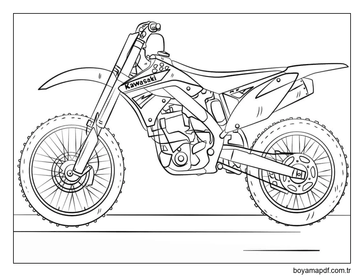 Kawasaki Motokros Bisikleti Boyama Sayfası
