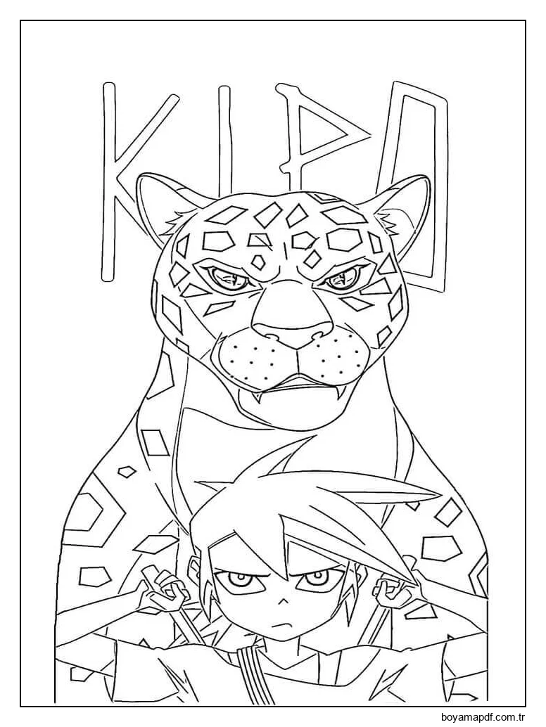 Kipo ve Jaguar Boyama Sayfası