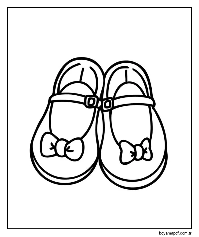 Kız çocukları için çocuk sandaletleri Boyama Sayfası