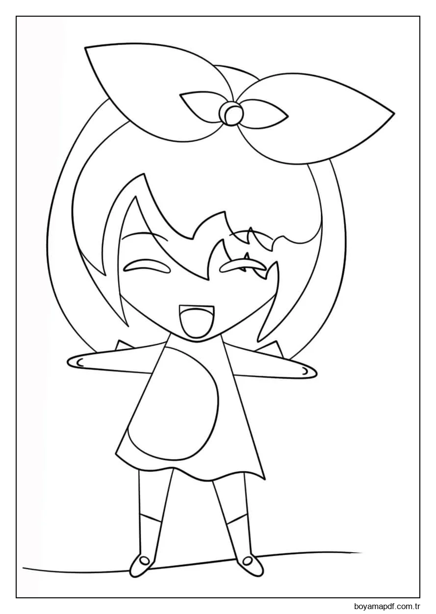 Kız Eğlenceli Kawaii Boyama Sayfası
