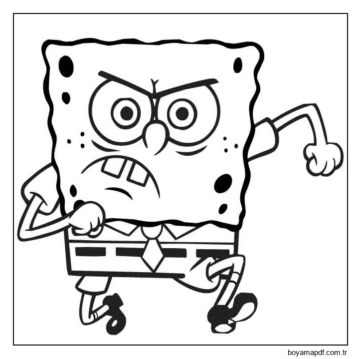 Kızgın Sünger Bob Boyama Sayfası