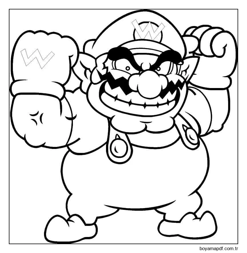Kızgın Wario Boyama Sayfası