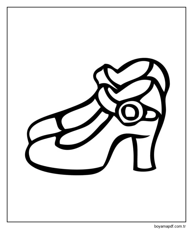 Klasik alçak topuklu ayakkabı Boyama Sayfası