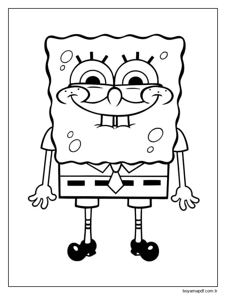 Komik Gülümseme ile Sünger Bob Boyama Sayfası