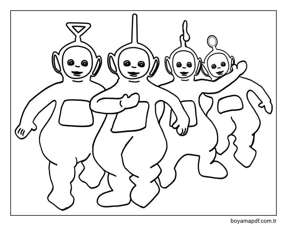 Komik Teletabiler Boyama Sayfası