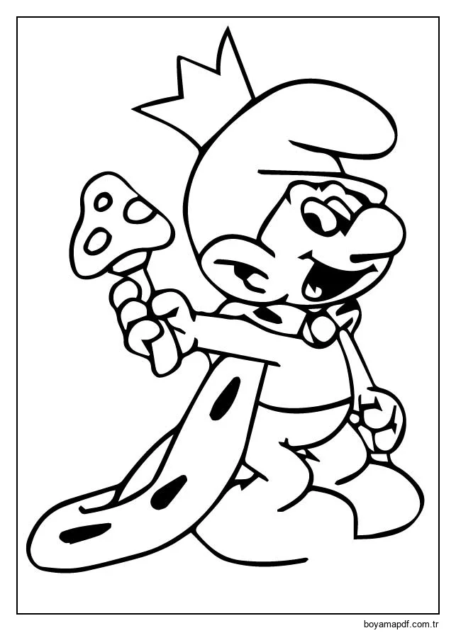 Kral şirin Boyama Sayfası