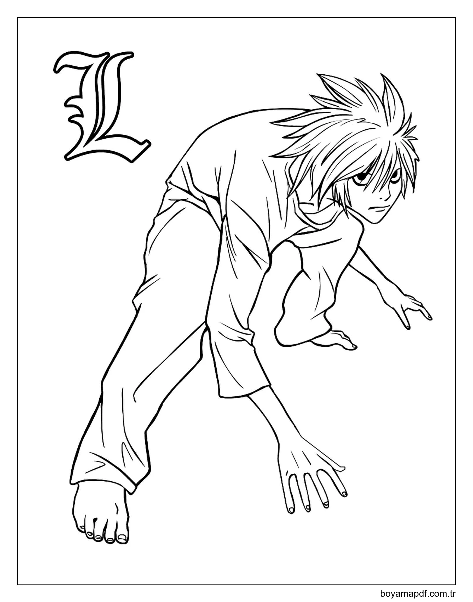 L Lawliet Boyama Sayfası