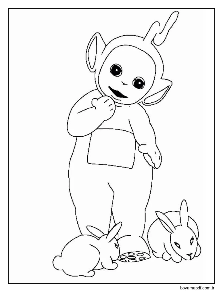 Laa Laa ve Tavşanlar Boyama Sayfası