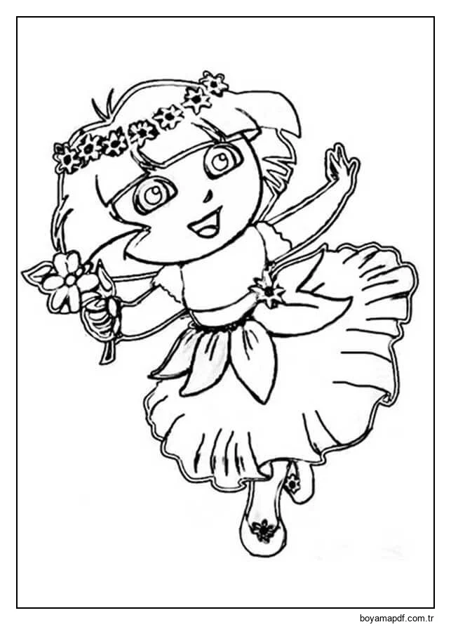 Latin Kızı Dora Boyama Sayfası