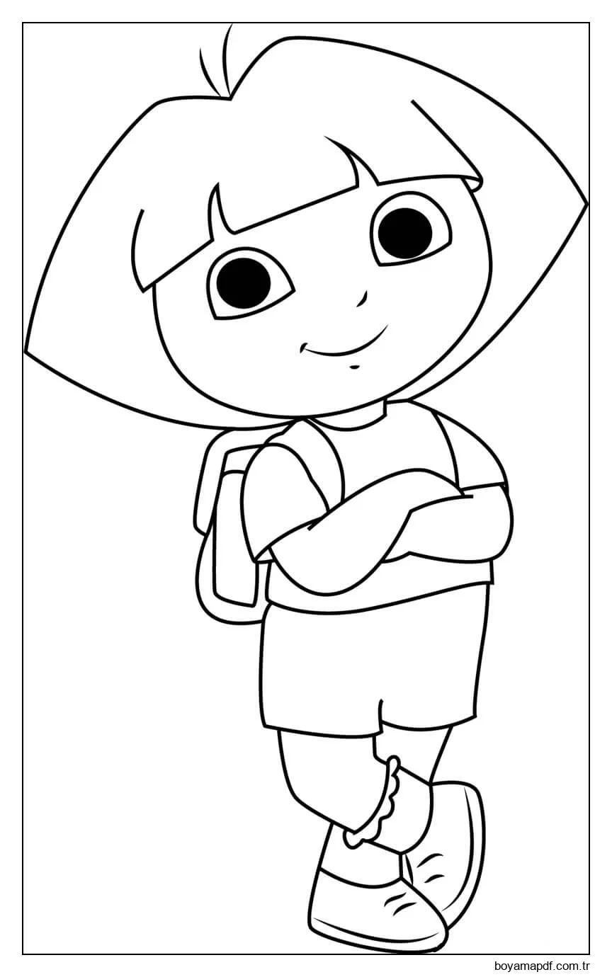 Linda Dora Gülümseyen Boyama Sayfası