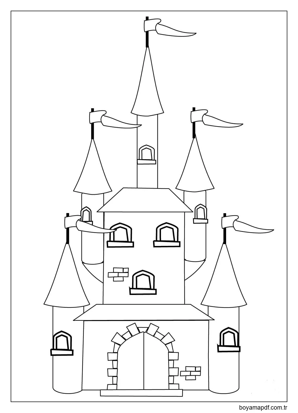 Masal Kalesi Boyama Sayfası