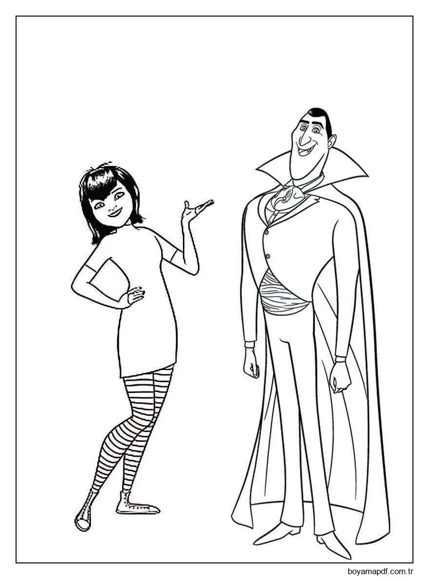 Mavis Ve Drakula Boyama Sayfası