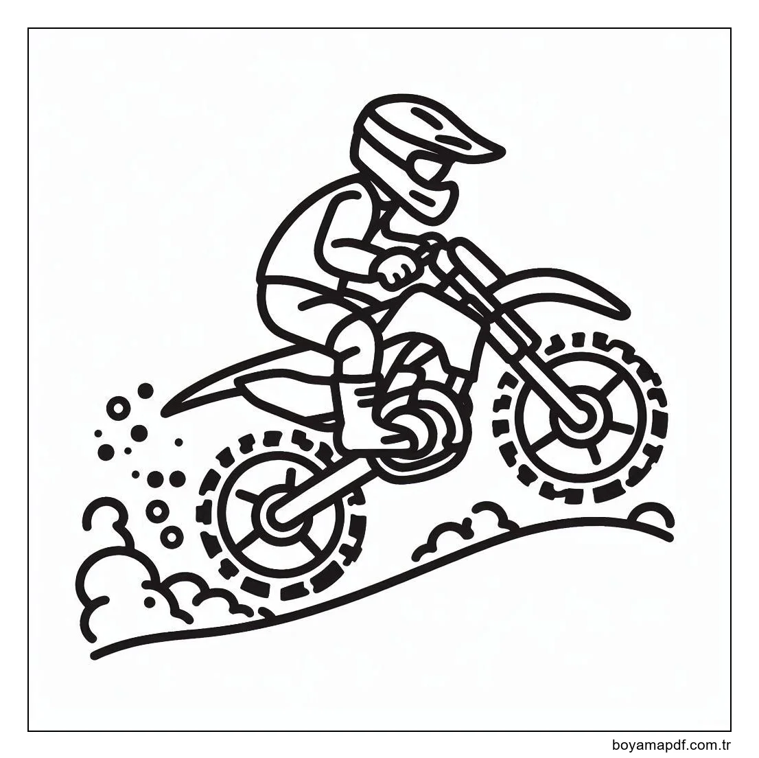 Motokros Çekilişi Boyama Sayfası