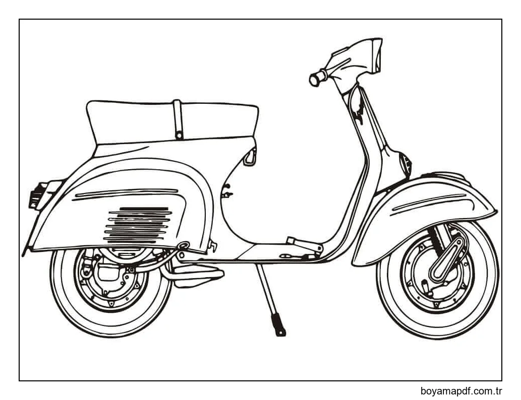 Motorlu Scooter Piaggio Vespa 125 Sprint Boyama Sayfası