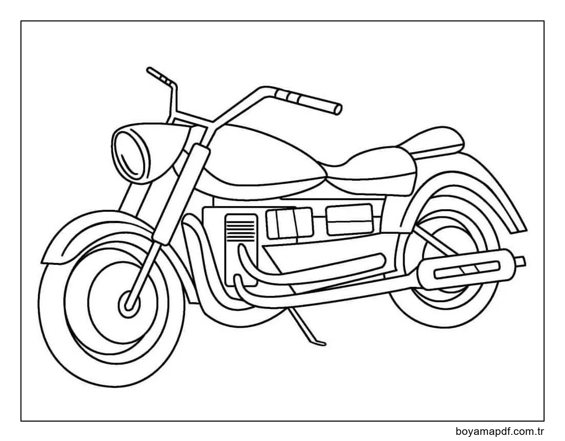 Motosiklet 1 Boyama Sayfası