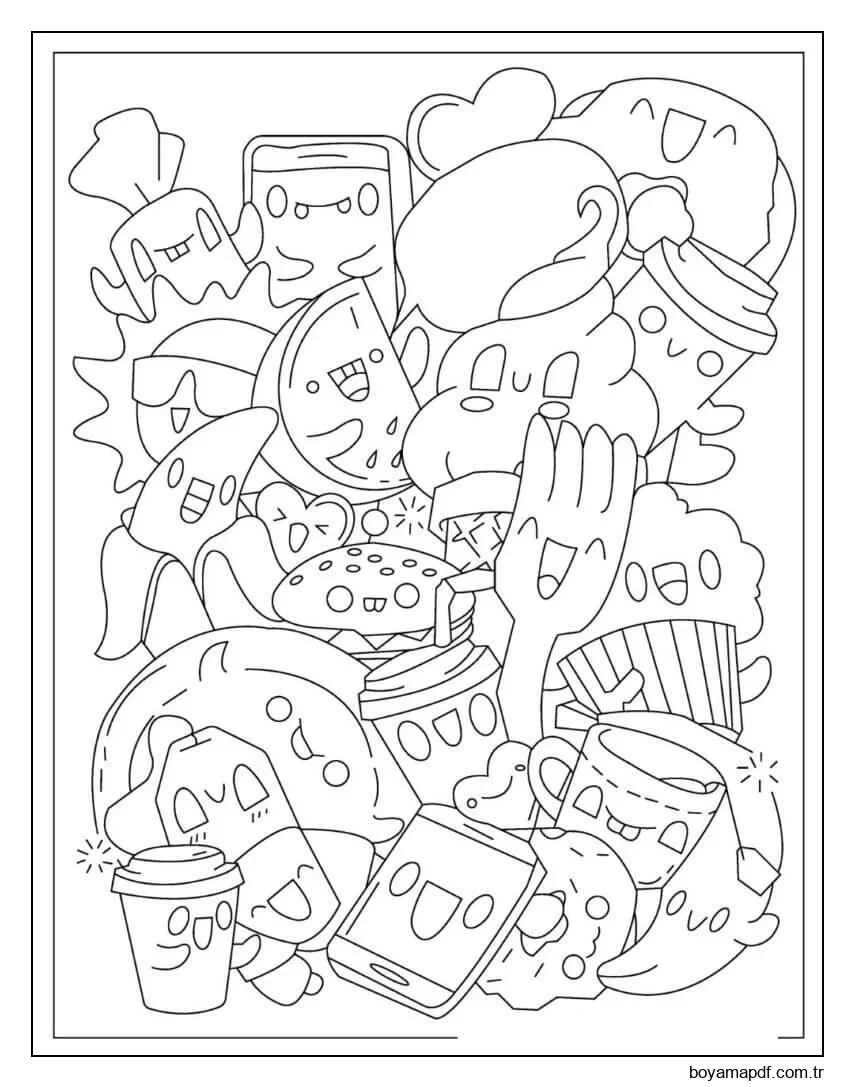 Müthiş Kawaii Boyama Sayfası