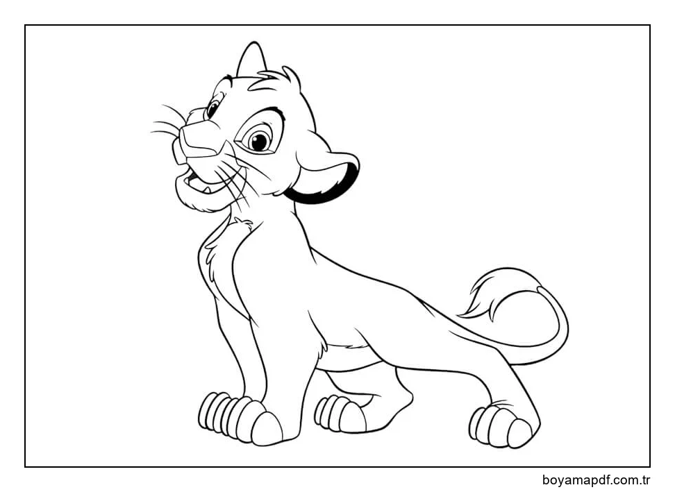 Müthiş Simba Boyama Sayfası
