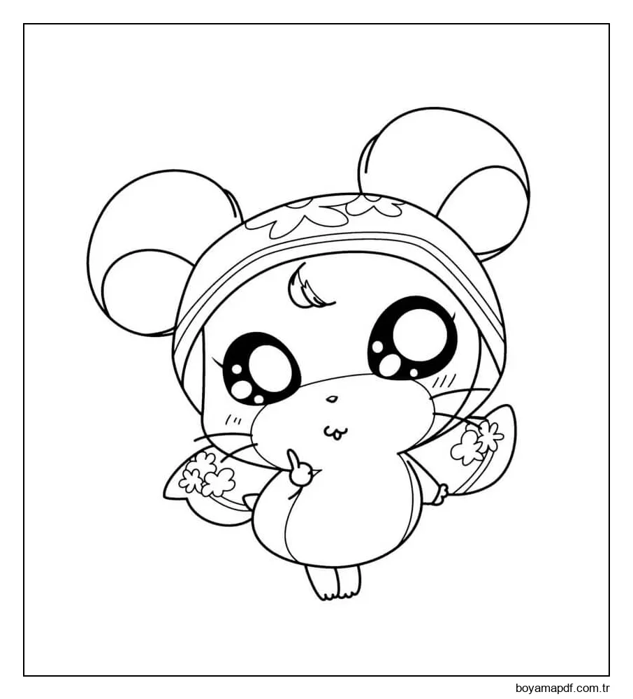 Müthiş Tavşan Kawaii Boyama Sayfası