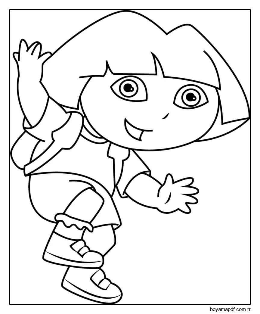 Mutlu, Dora, Zıpla Boyama Sayfası