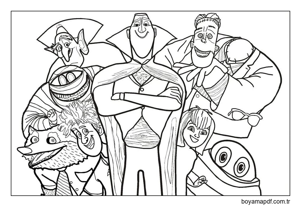 Mutlu Otel Transilvanya Boyama Sayfası