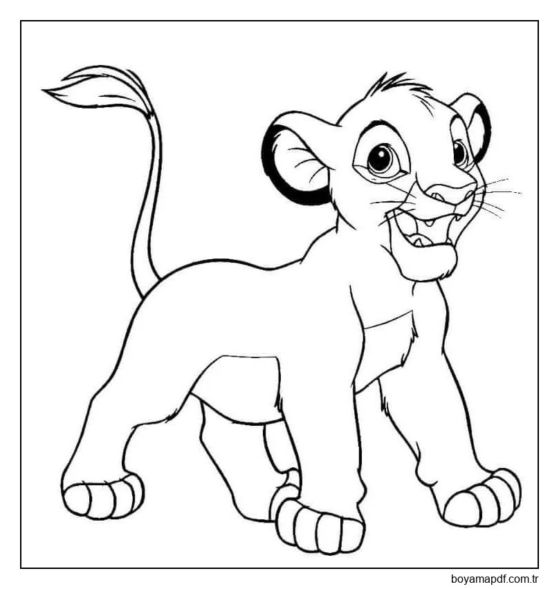 Mutlu Simba Boyama Sayfası