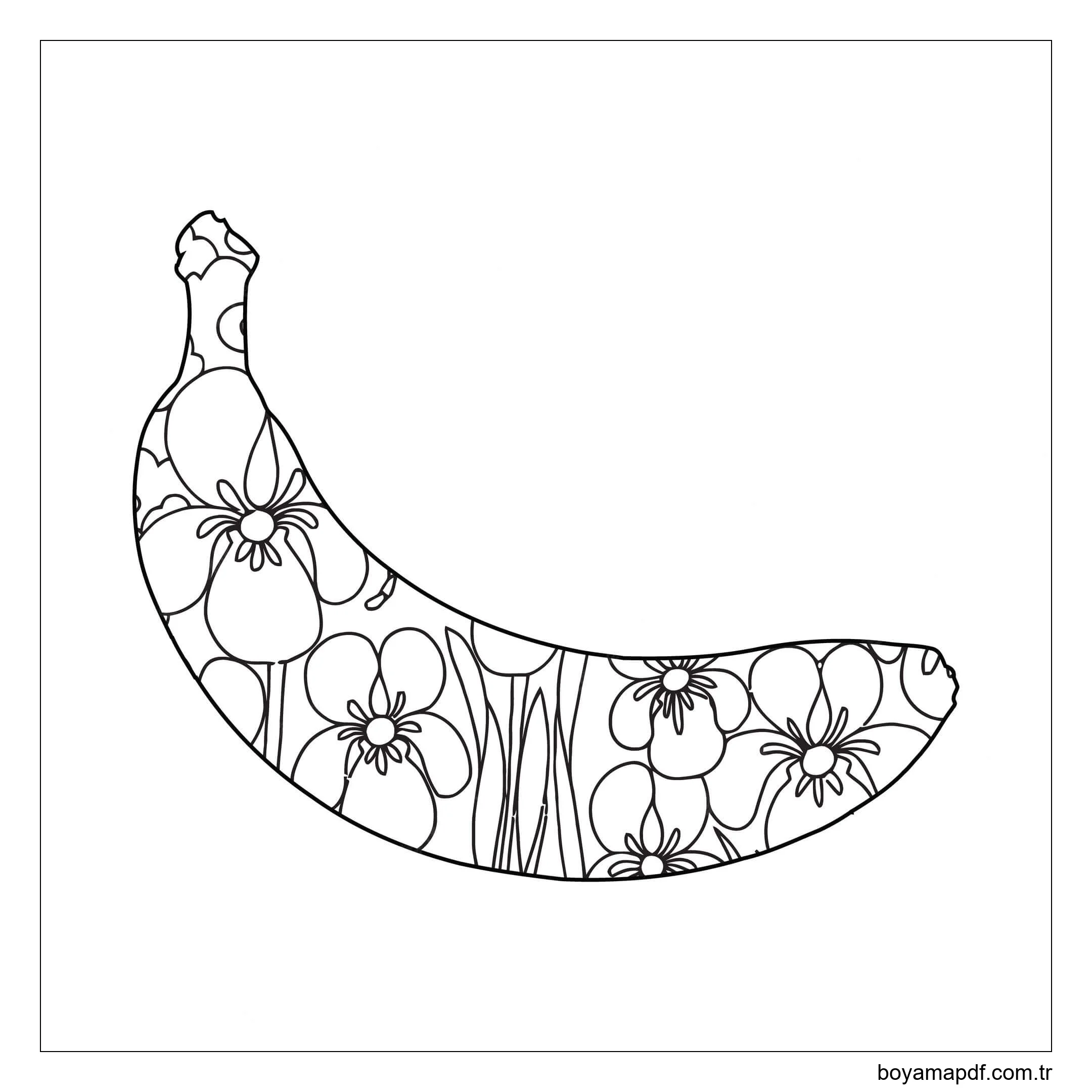 Muz Yetişkinler Içindir Boyama Sayfası