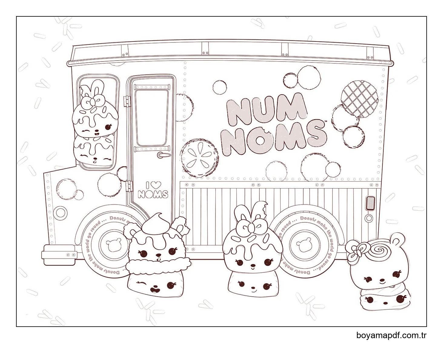 Otobüs Num Noms Boyama Sayfası