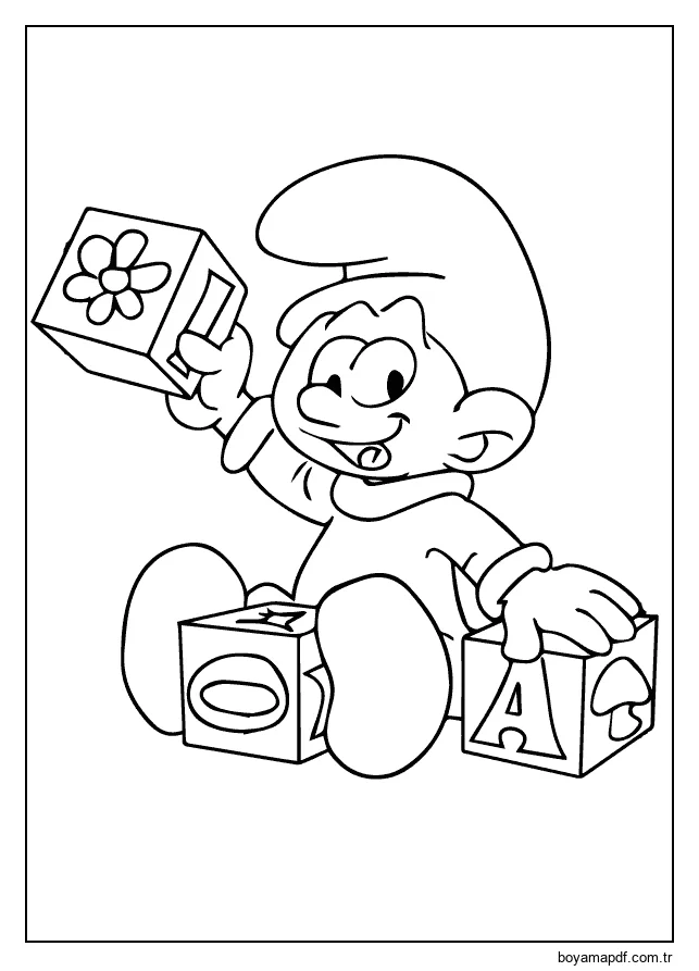 Oynayan Şirin Bebek Boyama Sayfası