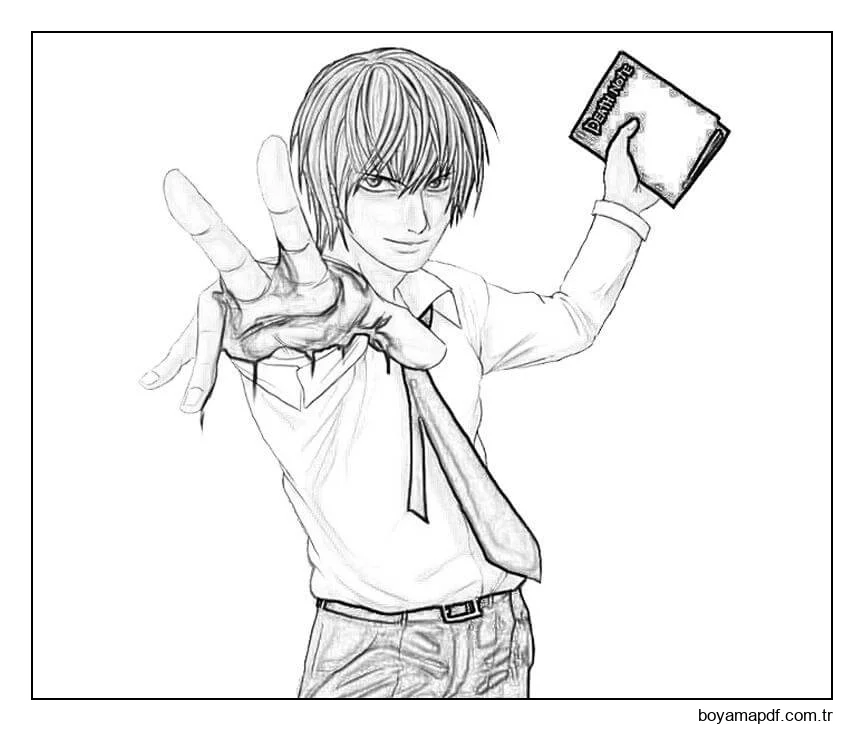 Pahalı Yagami Raito Boyama Sayfası