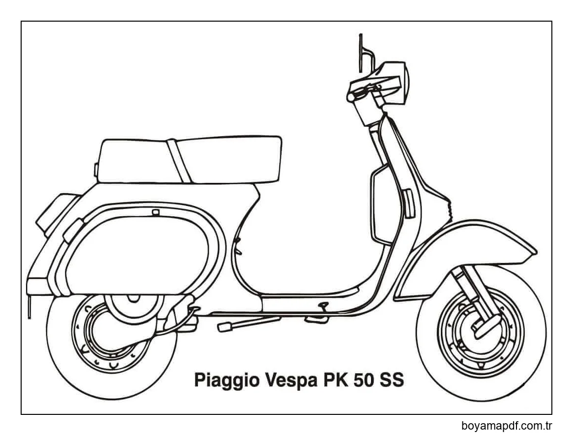 Piaggio Vespa Skuter Boyama Sayfası
