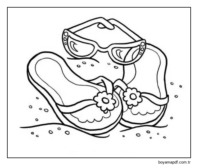 Plaj için su geçirmez ayakkabılar Boyama Sayfası