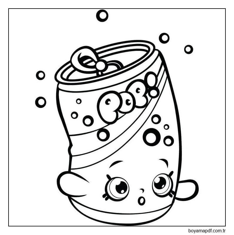 Pop Kawaii İçecek Boyama Sayfası